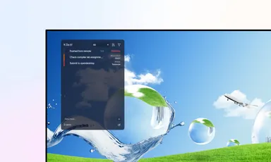 KDoit to-do widget on a KDE Plasma 6 desktop with tasks organized by priority