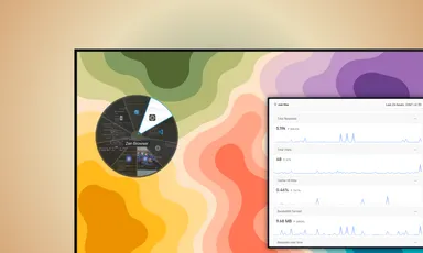 Circular Alt+Tab switcher showing windows as pie slices around the cursor