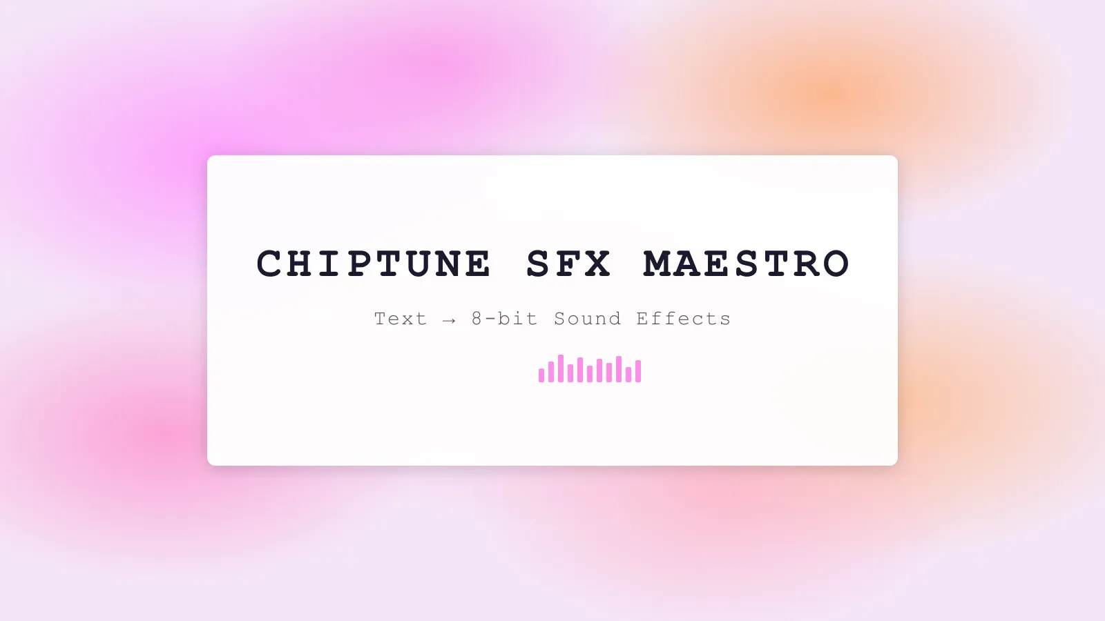 Chiptune SFX Maestro retro arcade interface with neon colors and CRT scanline effect